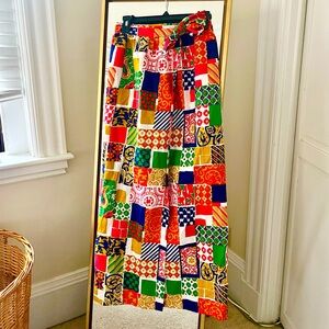 Vintage 70s Beverly Vogue California Multicolor Patchwork Wrap Skirt - Size S